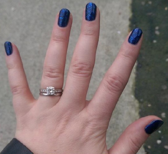 Lorna Claire Weightman wearing Gelish ‘Here’s to the Blue Year’